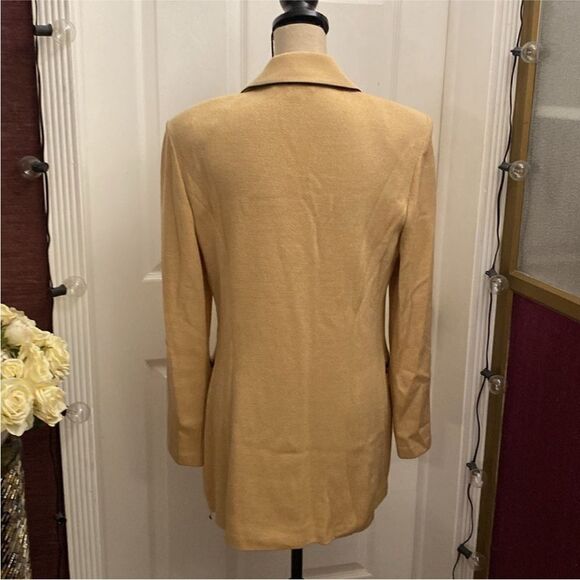 St. John Collection Elegant Women's Cream Blazer with Black Trim, US12 - Picture 7 of 9